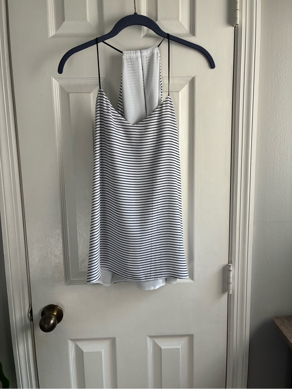 Striped White & Black Cami Dress